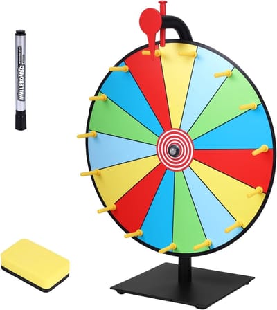 Draaiend Beloningswiel van 30 cm met 15 Slots, Ideaal voor Carnaval, Loterijen en Gezinsgames