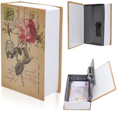 Dailygoods - Boekenkluis met cijferslot, boekveilige opslag voor bankbiljetten, sieraden, sleutels, boekverstopping, spaarpot als geheim bewaarboek voor thuis, kantoor, reizen