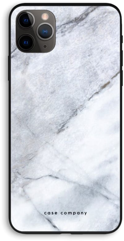 Case Company® - Hoesje geschikt voor iPhone 11 Pro Max hoesje - Witte marmer - Biologisch Afbreekbaar Telefoonhoesje - Bescherming alle Kanten en Schermrand
