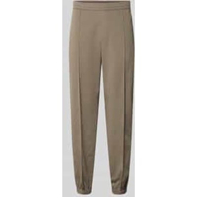 regular fit stoffen broek van viscosemix met elastische band