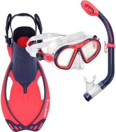 US Divers Toucan Set - Snorkelset - Duikbril - Snorkel - Kinderen - Roze/Paars - 25-31