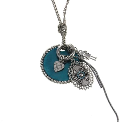 Behave - Ketting met decoratieve hangers - Trendy sieraden - Nikkelvrij - 44 cm + 6,5 cm verlengketting