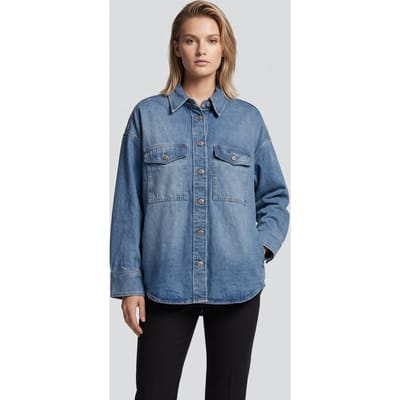 ARKET Hockey Denim Shirt Blue Size: 32 | Button-Down Shirts Outlet | Dames | Blauw