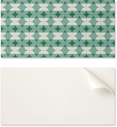 Vinyl wanddecoratie voor op kantoor, 100x50 cm, geometrisch patroon van golvende vormen.