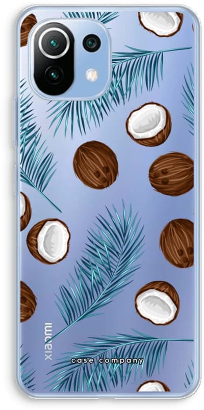 Case Company® - Hoesje geschikt voor Xiaomi Mi 11 Lite hoesje - Kokosnoot - Soft Cover Telefoonhoesje - Bescherming aan alle Kanten en Schermrand