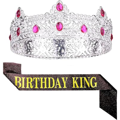 Heren Ronde Kroon Verjaardag Koning Sjerp Verjaardagsfeest Decoratie Metalen Hoofddeksel