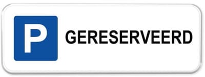 Parkeerbord Gereserveerd - Weerbestendig Aluminium - 40x15 cm - Bevestiging: Zonder bevestiging (alleen het bord)