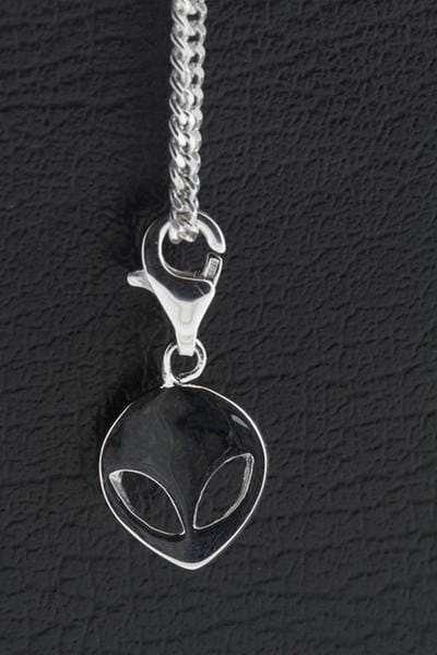 Zilveren Alien hanger én bedel