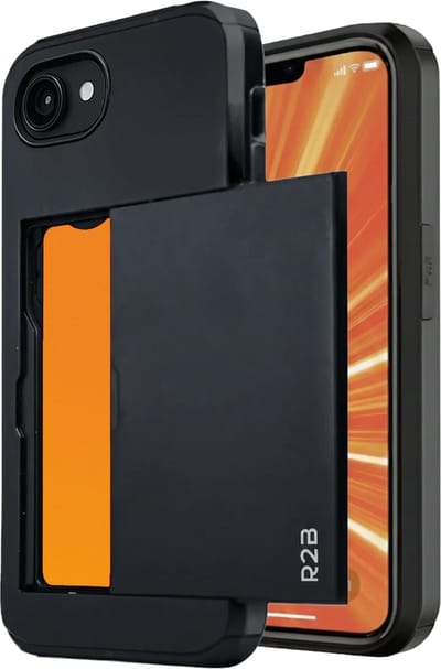 R2B Hoesje geschikt voor iPhone 16e met Pasjeshouder - 3 Pasjes - Screenprotector - Telefoonhoesjes - Gsm Hoesje - Phone Case - Model Utrecht