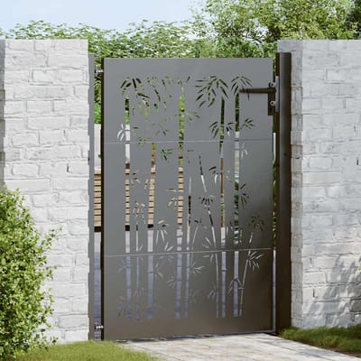 vidaXL - Tuinpoort - 110 - x - 130 - cm - Gepoedercoat - staal - Zwart - Vergrendelbaar