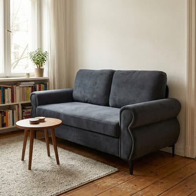 MODENUIT Zitbank 173,5 cm - Afneembare Hoezen En 15 cm Poten - Voor Appartement En Woonkamer - Stof Donkergrijs