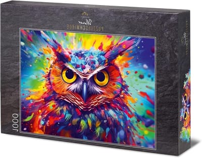 Uilenpuzzel 1000 stukjes - Dierenpuzzel Vogelpuzzel - Ontspannen Puzzelen - Premium Karton 1.9mm - 68 x 48 cm - Kleurrijk