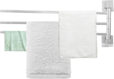 Draaibaar Handdoekrek - Handdoekhouder - Roestvrij Staal - Zwenkarm voor Badkamer - 180° Bede - 2/3/4 Arming 40 Cm - Actieve Drie Stangen