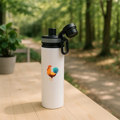 Hacebo® - Haan waterfles met draaidop grijs - Kippen - Dieren liefhebbers - Kip - vogels - kinderboerderij - huisdieren - water fles - 850ML
