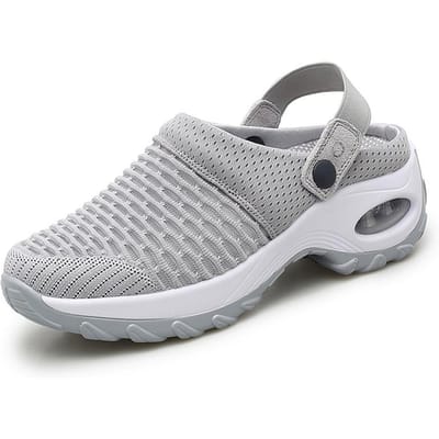 Vrouwen Wedge Slippers Premium Slippers Vintage Anti-slip Casual Vrouwelijke Platform Retro Schoenen Plus Size Orthopedische Diabetische Sandalen 37 gray