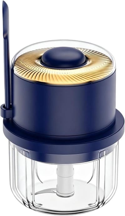Mini Voedselhakmolen - Kleine Keukenmachine - Maalt Ingrediënten - Oplaadbaar Draadloos - 350 ml Capaciteit - Blauw
