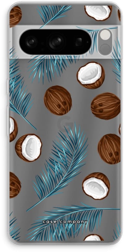 Case Company® - Hoesje geschikt voor Google Pixel 8 Pro hoesje - Kokosnoot - Soft Cover Telefoonhoesje - Bescherming aan alle Kanten en Schermrand