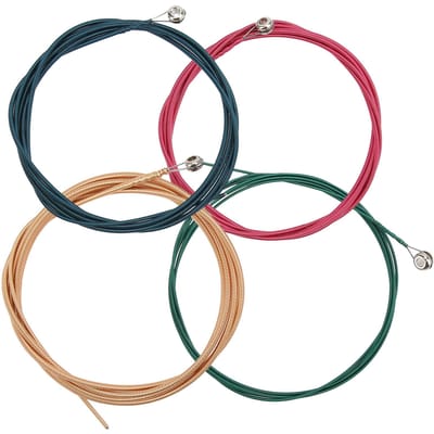 1 jeu de 4 cordes de guitare avec boule de remplacement en métal pour basse électrique folk acoustique, lumière colorée black