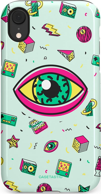 Casetastic Hoesje Geschikt voor Apple iPhone Xr - Stijlvolle Beschermende Duo-layer Case - Retro 80s vibes