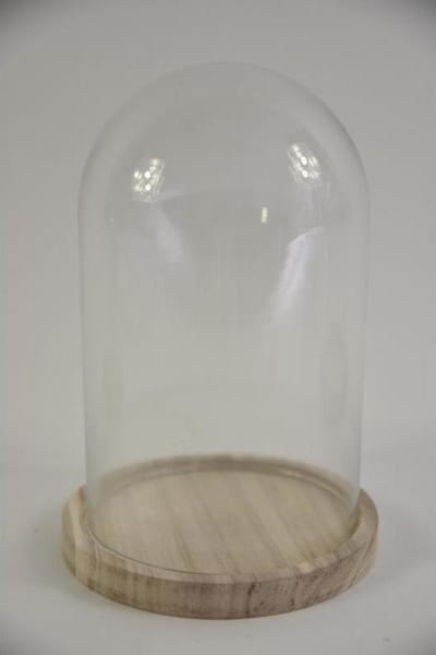 Kerstdecoraties - Stolp Met Houten Voet Ø14 Hoogte 21 Cm