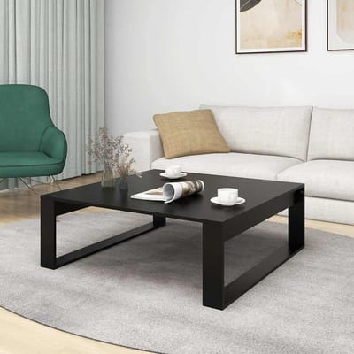 vidaXL - Salontafel - 100x100x35 - cm - bewerkt - hout - zwart