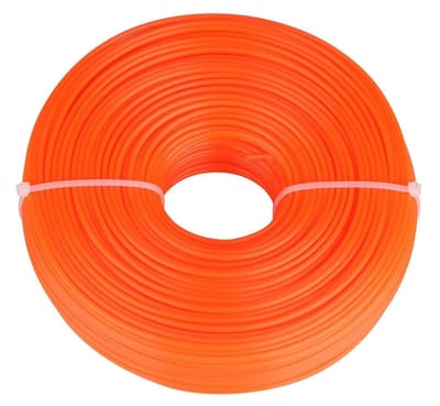 Dailygoody - Trimmer Lijn Nylon Koord - 2.4mm Draad - Voor Grasmaaier - 50 M - Geschikt voor Benzine Grastrimmer - Oranje - 100% Nylon