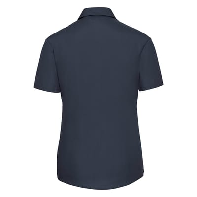 Russell Collection Dames/Dames Klassiek Polycotton Easy-Care Overhemd met Korte Mouwen (Franse marine)