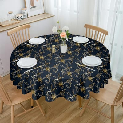 Geleidelijke Blad Bloem Ronde Tafelkleed Festival Dineren Waterdicht Tafelkleed Tafelkleed Voor Bruiloft Feest Decor 4pcs 33x48 Table mat gray