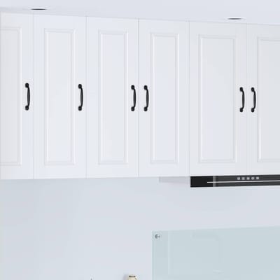 vidaXL - Wandkast - PORTO - Wit - 30 - x - 31 - x - 80 - cm - Bewerkt - hout