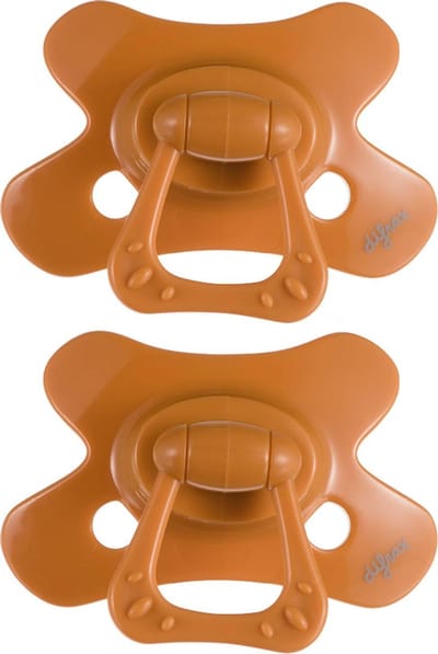 Difrax Fopspeen Natural - 12 tot 18 Maanden - Donkeroranje - 2 Stuks