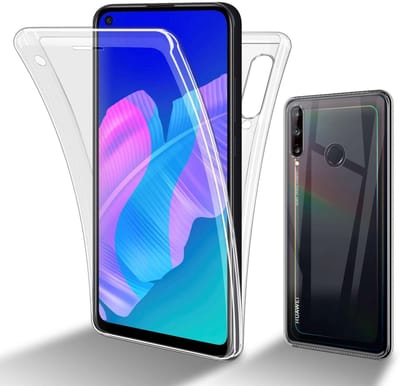 Cadorabo Hoesje geschikt voor Huawei P40 LITE E in TRANSPARANT - 360° Full Body Case Cover Beschermhoes Voor- en achterbescherming, all-round bescherming met displaybescherming