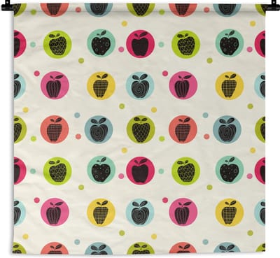 Wandkleed - Wanddoek - Appel - Stippen - Patroon - 180x180 cm - Wandtapijt