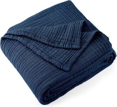 Luxe Katoenen Muslin Plaid | 4-Laags, Ademend & Lichtgewicht Sprei voor Bank en Bed