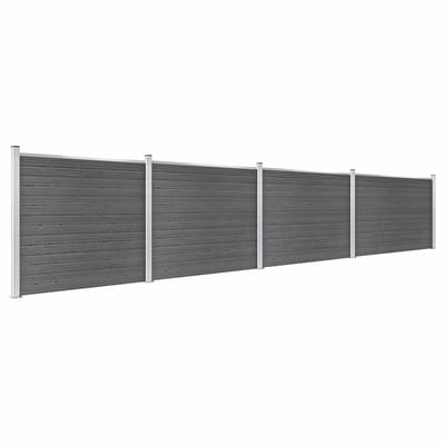 vidaXL - Schuttingpanelenset - 699x146 - cm - HKC - zwart