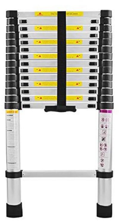 Multifunctionele Telescopische Ladder 4.4m Aluminium Uittrekbare Ladder met Antislip Ondersteuning