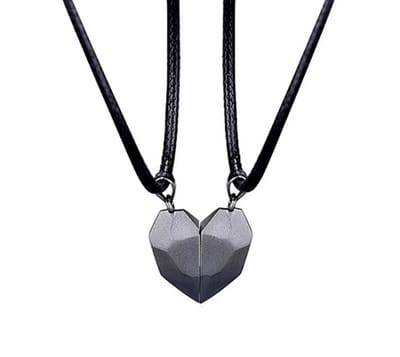Actie4you® - Hartjes Ketting - Magnetisch - Vriendschap Cadeau - Vriendschapsketting Voor 2 - BFF Ketting - Koppel Ketting - Koppel Cadeau – Deel ketting - Zwart/Zwart