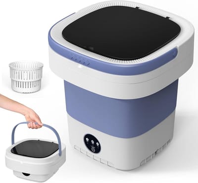 Draagbare wasmachine - Mini wasautomaat - Kleine wasjes doen - Opvouwbaar ontwerp - 12 Liter capaciteit - Paars