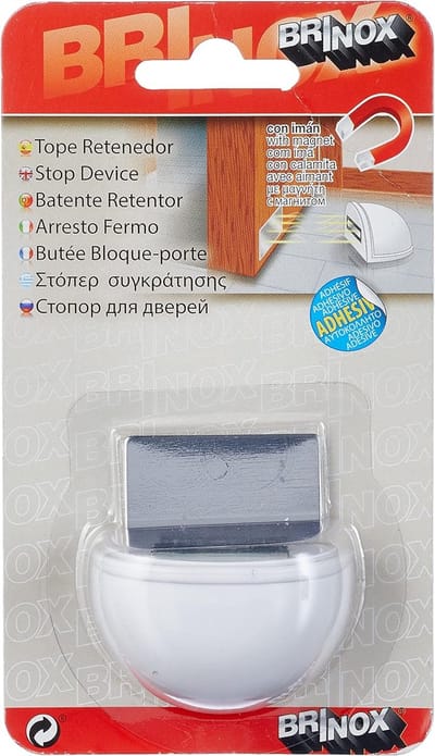 Deurstopper met Magneet voor Vloer en Muur - Wit