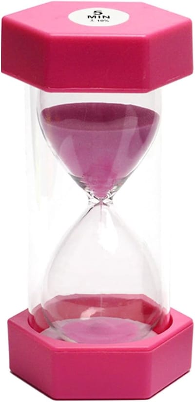 Zandloper voor Kinderen - Decoratieve Zandtijdmeter voor Thuis en Klaslokaal - 5 Min, Roze