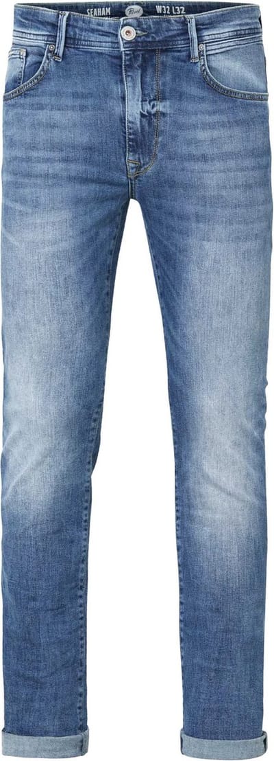 Petrol Industries Heren Jeans Slim Fit Seaham Futureproof - Spijkerbroek - Essentials Collection - Blauw - Maat W31L34