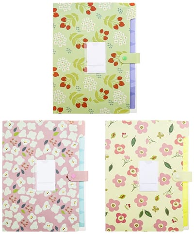 Dailygoods- Bestandsmap 3 Stuks - Uitbreidende Document Organizer - 8 Vakken - A4 Geschikt - Kunststof - Kliksluiting - Lichtgewicht - Documentenmap