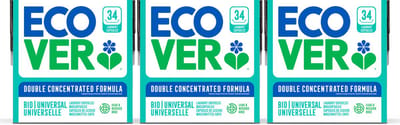 Ecover Universal - Waspods - 3 x 34 stuks - 3-in-1 werking - Dubbel geconcentreerde formule - Plantaardig & Biologisch afbreekbaar