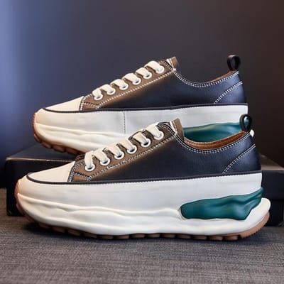 Echt Lederen Sneakers Dames Casual Schoenen Mode Witte Schoenen Dames Lichtgewicht Loafers Lente Wandelschoenen Rij Flats 35 zwart