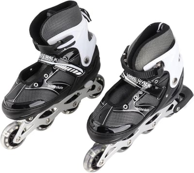 Verstelbare Skeelers - Fitnessschaatsen Unisex - Buiten Sporten - Drievoudige Bescherming - Maat 33-42 - Zwart