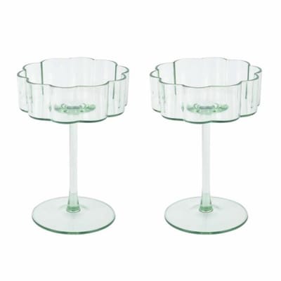 Jens Living - Outdoor Glazen Bloem-Groen - 2 Stuks