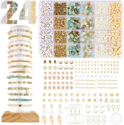 Bracelet Beads Kit, natuurstenen voor het maken van armbanden, dienbladen voor het maken van armbanden, doe-het-zelf stenen kralen, voor volwassenen en kinderen, voor het maken van armbanden