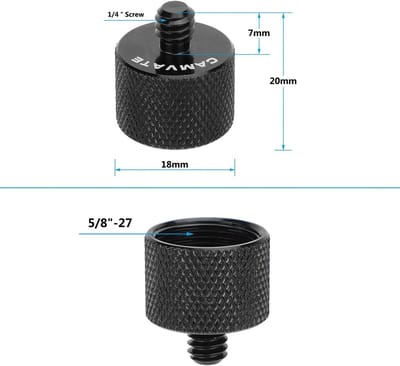 Dailygoods - Set van 5/8"-27 naar 1/4"-20 en 3/8"-16 Schroefdraadadapters voor Microfoonstandaard