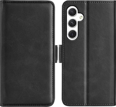 MobyDefend Hoesje - Geschikt voor Samsung Galaxy S24 - Luxe Wallet Book Case (Sluiting Zijkant) - Zwart