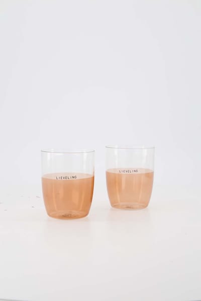 Zusss Set Van 2 Drinkglazen Lieveling - Verjaardag - Cadeau Dames Glas Lichtroze