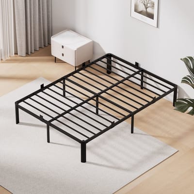 KUTAS Metalen Bed 140x190 cm - Metalen Bedframe - Stevig - Stil - Anti Slip - Grote Opbergruimte - Roestvrij - Voor 2 persoon - IJzeren Bed - Duurzaam